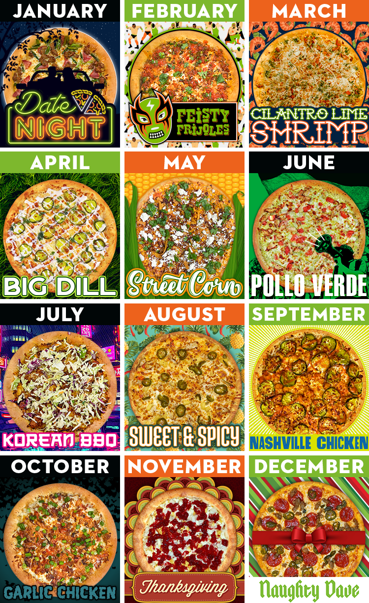 Pizzas of the Month: 2023 Calendar