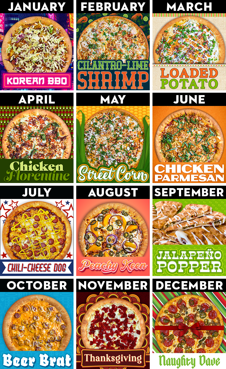 Pizzas of the Month: 2023 Calendar